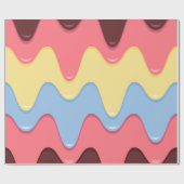 溶けアイスクリームパターンパーティーラップ ラッピングペーパー (フラット)