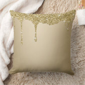 溶けエレガントる金ゴールドキラキラのガラス クッション (ブランケット)