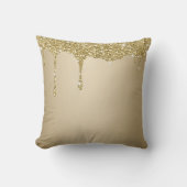 溶けエレガントる金ゴールドキラキラのガラス クッション (正面)