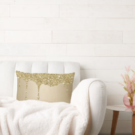 溶けエレガントる金ゴールドキラキラのガラス ランバークッション