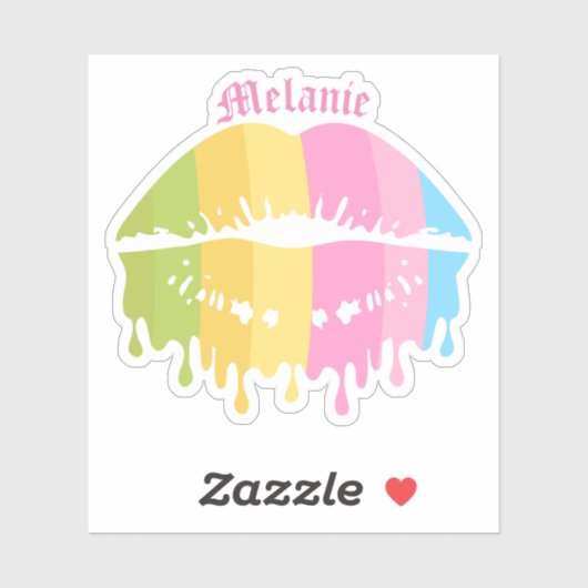 溶けカラフルる唇 シール (シート)