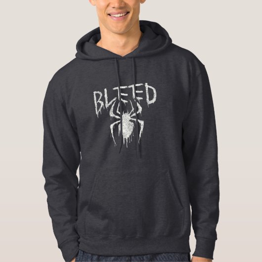 溶け出すクモのダークドリップデザイン - Bleeding Spider Meltdown パーカ (正面)