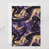 溶エレガント色パープル&ゴールドフォイル60誕生日 招待状 (裏面)