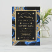 溶エレガント融ブルーと金ゴールドグリッター21日 招待状 (スタンド正面)