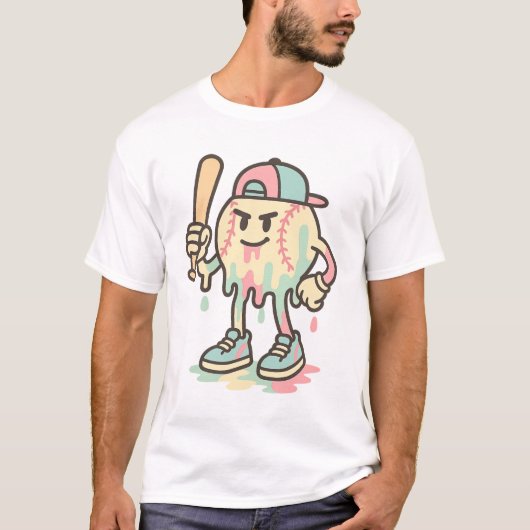 溶クール解こうもりマスコットおもしろい Tシャツ (正面)