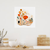 溶モダン着水色抽象芸術 ポスター (キッチン)