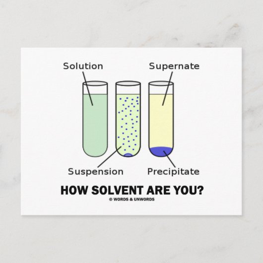 溶剤の具合は？（化学的性質） ポストカード (正面)