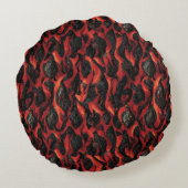 溶岩と火山岩 |火山マグマ模様 ラウンドクッション (裏面)