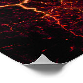溶岩の割れた背景火災 ポスター (角)