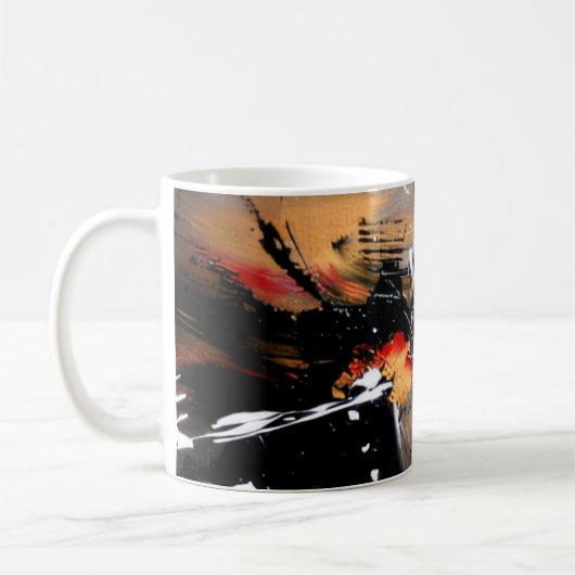 溶岩の夜の抽象画 コーヒーマグカップ (左)