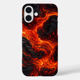 溶岩の流れの抽象的パターン iPhone 16 PLUSケース
