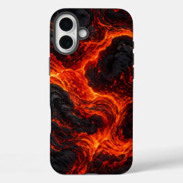 溶岩の流れの抽象的パターン iPhone 16 PLUSケース