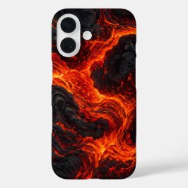 溶岩の流れの抽象的パターン iPhone 16ケース