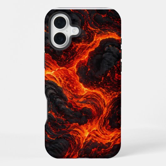 溶岩の流れの抽象的パターン iPhoneケース (裏面)