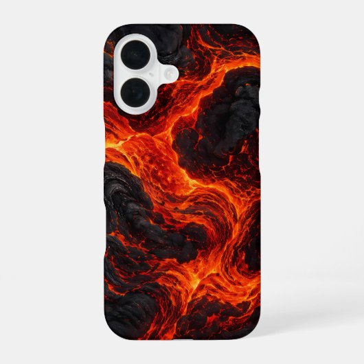 溶岩の流れの抽象的パターン iPhone 16ケース (裏面)