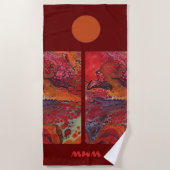 「溶岩の流れ」ビーチタオカスタマイズル ビーチタオル (正面)