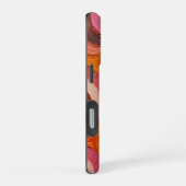 溶岩の流れ:暖色を使った抽象的なテクスチャー iPhoneケース (右側面)