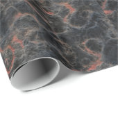 溶岩の質パターンの熱い火山灰の赤線 ラッピングペーパー (ロールコーナー)