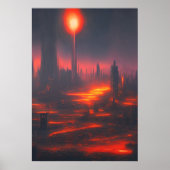 溶岩は都市を破壊した | AIアートポスター ポスター (正面)