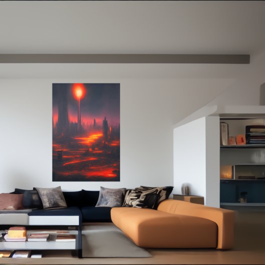 溶岩は都市を破壊した | AIアートポスター ポスター