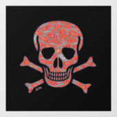 溶岩スカルブラック平方lg窓はバックスティックを引っ張る ウィンドウサイン (シート)