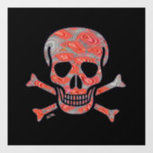 溶岩スカル黒平窓がフロントスティックを引っ張る ウィンドウサイン (シート)