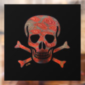 溶岩スカル黒平窓がフロントスティックを引っ張る ウィンドウサイン (シート2)