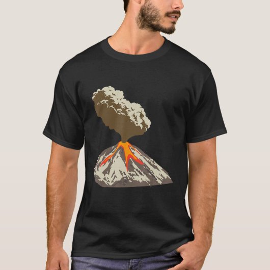 溶岩マグマ噴火地質学火山マグマ Tシャツ (正面)