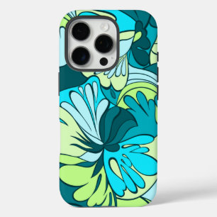 溶岩ランプのレトロのサイケデリックな花柄 iPhone 16 PROケース
