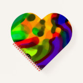 「溶岩ランプの輝き」ハート型スパイラルノート ノートブック (正面)