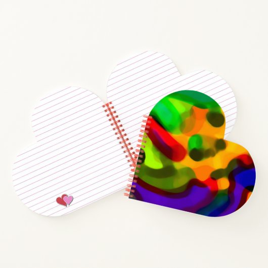 「溶岩ランプの輝き」ハート型スパイラルノート ノートブック (内部)