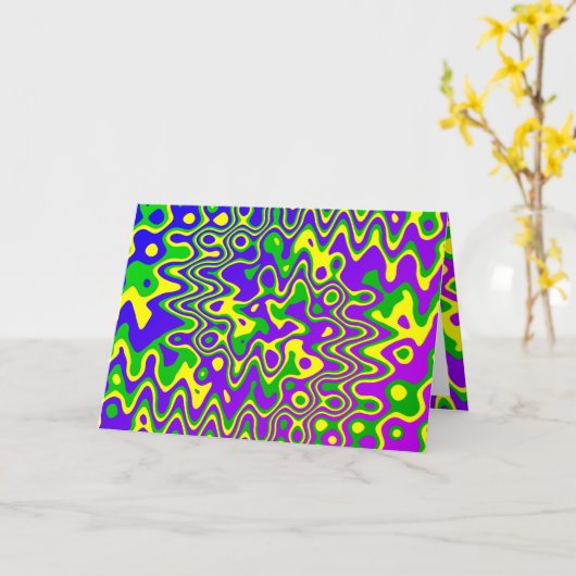 [溶岩ランプ]オペアートスワール&ドットすべての行事 カード (黄色い花)