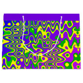 [溶岩ランプ]オペアートスワール&ドットパープルブルーグリーン ラージペーパーバッグ (正面)