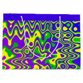 [溶岩ランプ]オペアートスワール&ドットパープルブルーグリーン ラージペーパーバッグ (裏面)