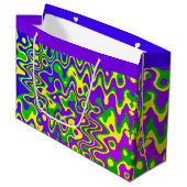[溶岩ランプ]オペアートスワール&ドットパープルブルーグリーン ラージペーパーバッグ (正面アングル)
