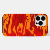 溶岩レッド カモフラージュ iPhoneケース (裏面横)