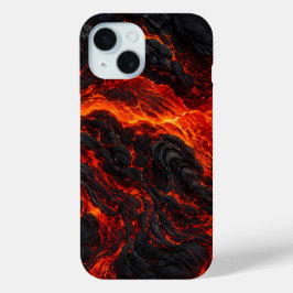 溶岩流 | 火山の炎のテクスチャ iPhone 15ケース