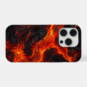 溶岩流 | 火山の炎のテクスチャ iPhoneケース (裏面横)