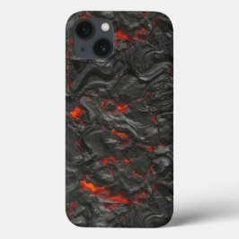 溶岩火山の黒と赤 iPhone 13ケース