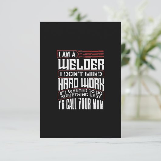 溶接おもしろい業者の贈り物 |ウェルダーパパ愛好者の贈り物 サンキューカード (スタンド正面)