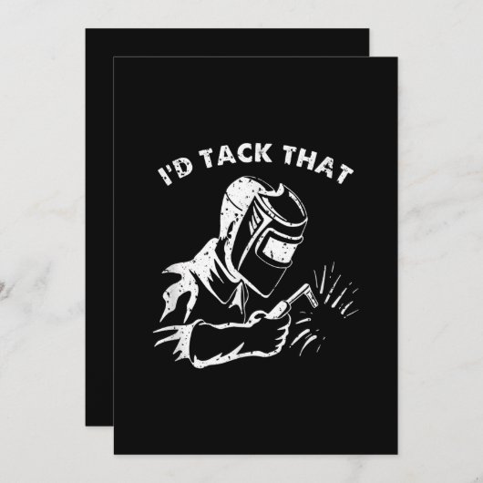 溶接おもしろい用ギフトを溶接するIdタッ男性へク 案内状 (正面/裏面)