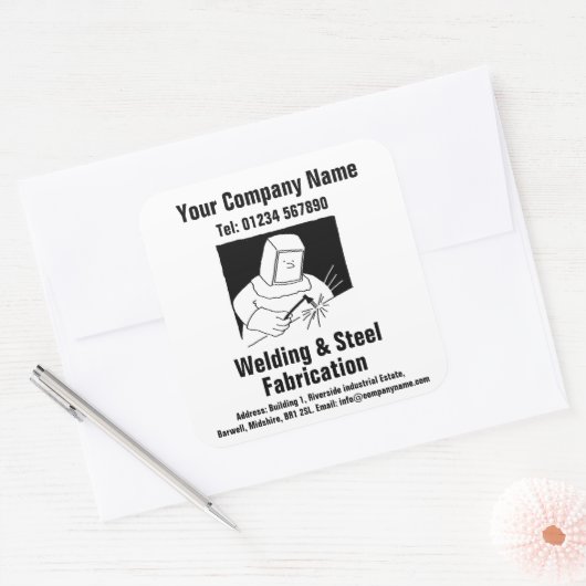 溶接および製造マンガデザイン スクエアシール (封筒)