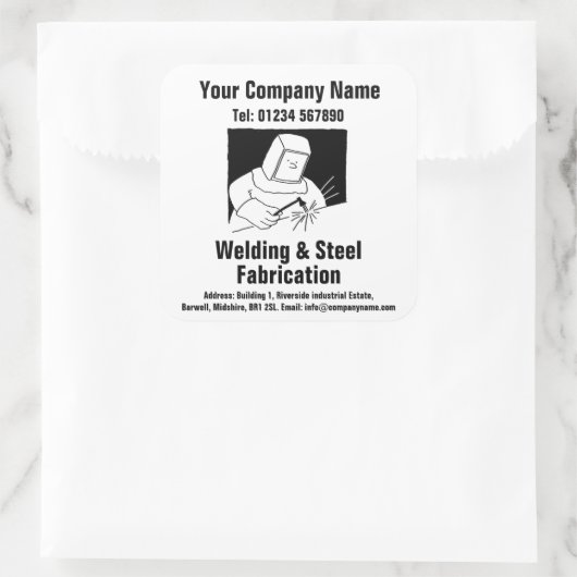 溶接および製造マンガデザイン スクエアシール (バッグ)