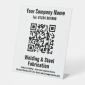 溶接および製造QRコードデザインペデスタルサイン 台座サイン (正面)