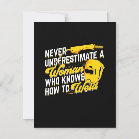 溶接の仕方を知っている女性の力 サンキューカード (正面)