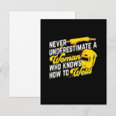 溶接の仕方を知っている女性の力 サンキューカード (正面/裏面)