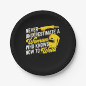 溶接の仕方を知っている女性の力 ペーパープレート (正面)