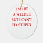 溶接の溶接工 セラミックオーナメント (左)