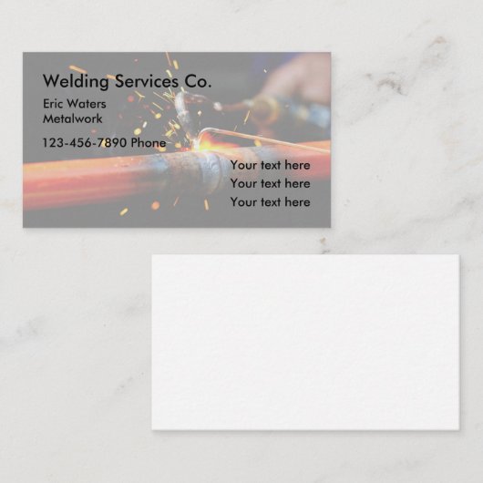 溶接のMetalworkサービス 名刺 (正面/裏面)