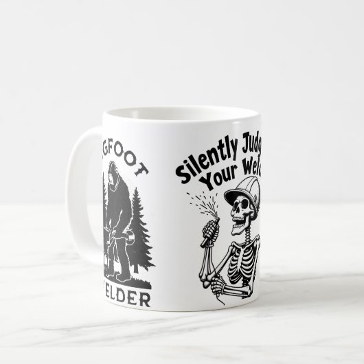 溶接を静かに判断するウェルダーカップ コーヒーマグカップ (正面左)